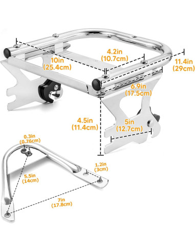 Soporte de Equipaje Desmontable Wsays para Harley 1997-2008