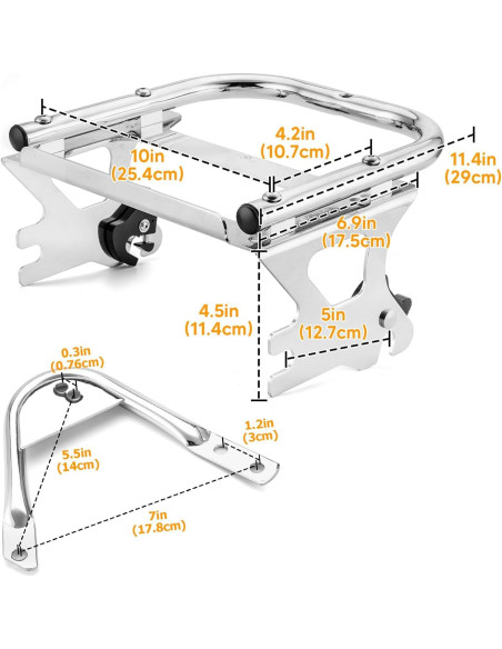 Soporte de Equipaje Desmontable Wsays para Harley 1997-2008