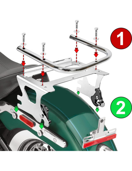 Soporte de Equipaje Desmontable Wsays para Harley 1997-2008