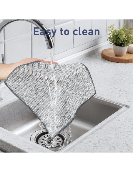 10 Paños de Limpieza de Alambre LKESRC 20x20 cm Reutilizables