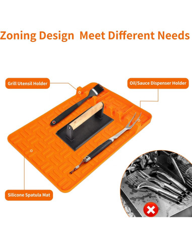 Paquete de 2 Mat de Silicona Blackstone 40,6x29,2 cm Naranja