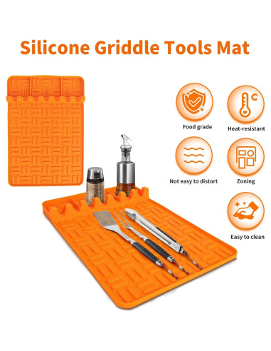 Paquete de 2 Mat de Silicona Blackstone 40,6x29,2 cm Naranja