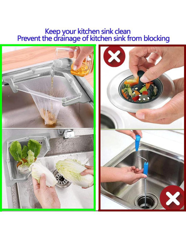 Filtro de desagüe HiBD con 100 bolsas de malla para fregadero