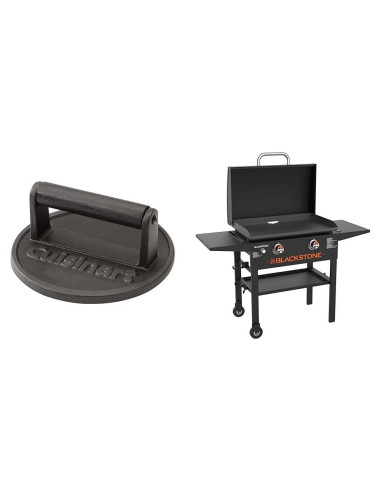 Prensa de Hamburguesas Cuisinart Hierro Fundido + Plancha Blackstone 71cm