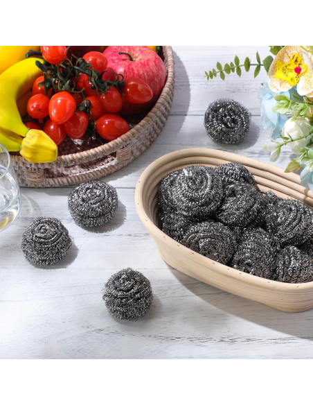 300 Estropajos de Acero Inoxidable Reallnaive 5 cm Limpieza