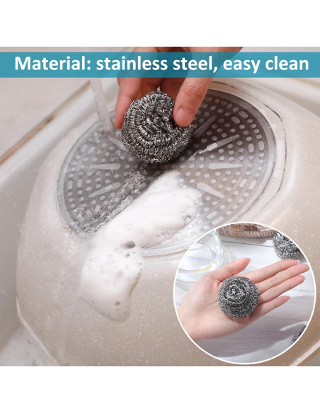 300 Estropajos de Acero Inoxidable Reallnaive 5 cm Limpieza