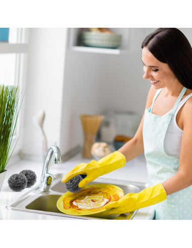 300 Estropajos de Acero Inoxidable Reallnaive 5 cm Limpieza