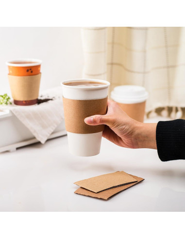 Mangas para Vasos Calientes Karat C5300 Kraft 10-24 oz - 1000 Pzas