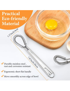 Juego de 4 Batidores de Huevos Boao de Acero Inoxidable 2