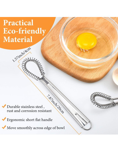 Juego de 4 Batidores de Huevos Boao de Acero Inoxidable