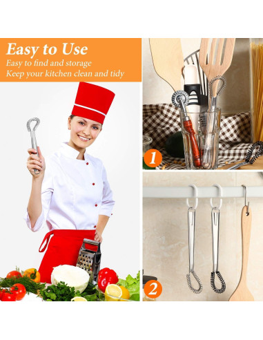 Juego de 4 Batidores de Huevos Boao de Acero Inoxidable