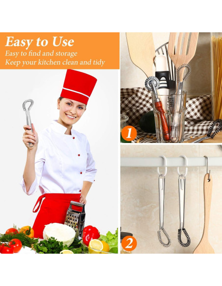 Juego de 4 Batidores de Huevos Boao de Acero Inoxidable