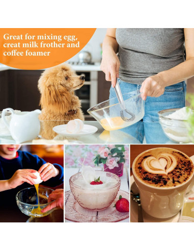 Juego de 4 Batidores de Huevos Boao de Acero Inoxidable