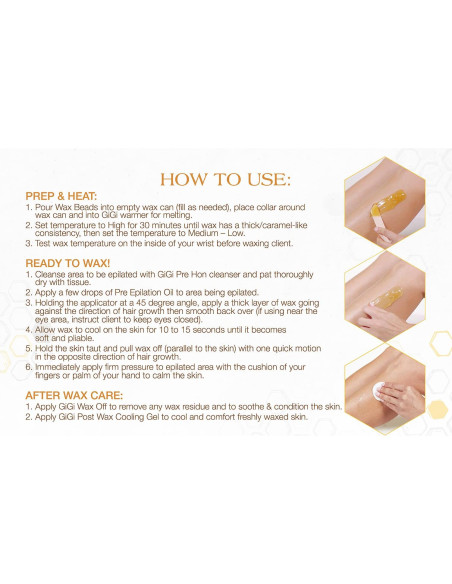 Cera de Remoción de Vello GiGi Golden Honee 396 g