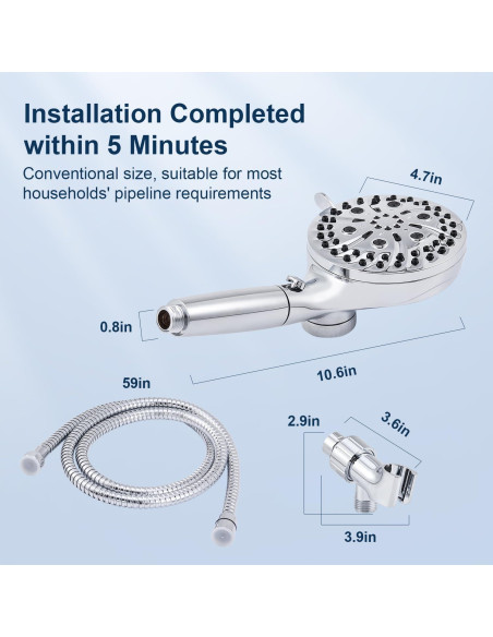 Cabezal de Ducha Filtrado POCALAND 10 Modos Alta Presión