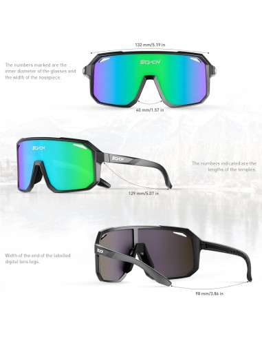 Gafas de Ciclismo SCVCN Unisex UV400 Lentes de Policarbonato