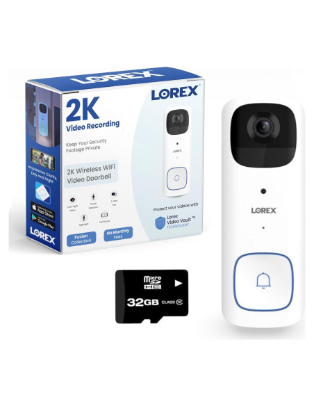 Cámara timbre video WiFi Lorex 2K inalámbrica con visión nocturna