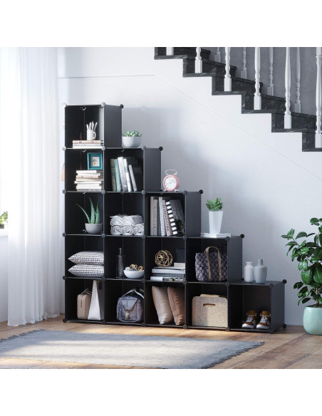 Organizador de Almacenamiento en Cubos C&AHOME 16 Unidades Negro