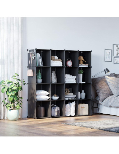 Organizador de Almacenamiento en Cubos C&AHOME 16 Unidades Negro
