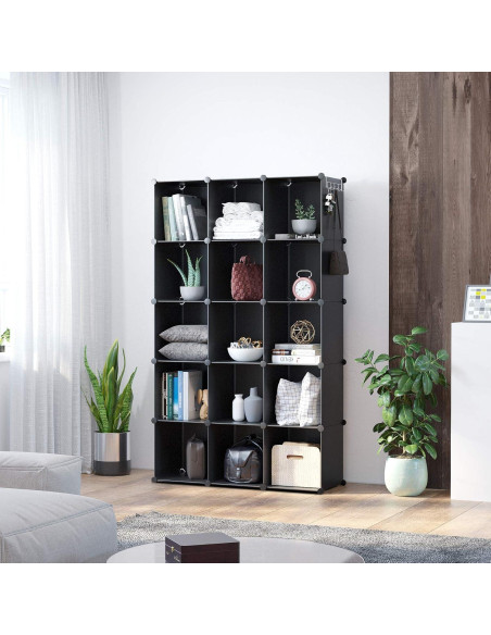 Organizador de Almacenamiento en Cubos C&AHOME 16 Unidades Negro