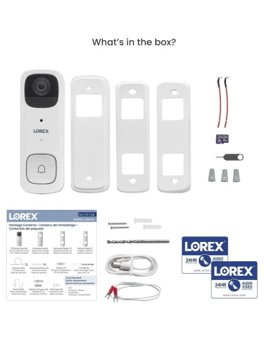 Cámara timbre video WiFi Lorex 2K inalámbrica con visión nocturna