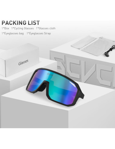 Gafas de Ciclismo SCVCN Unisex UV400 Lentes de Policarbonato