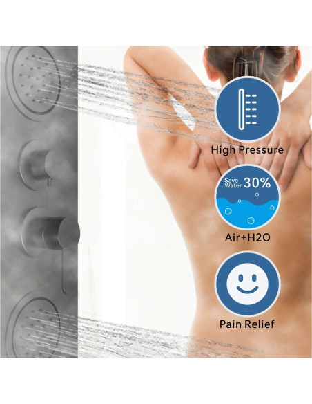 Panel de Ducha ELLO&ALLO Acero Inoxidable Negro 134,62 cm