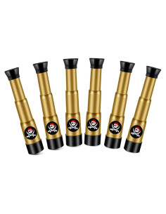 6 Telescopios Pirata de Plástico Ajustables Zubebe 18 cm