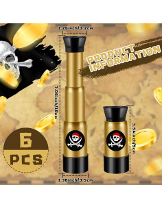 6 Telescopios Pirata de Plástico Ajustables Zubebe 18 cm 2