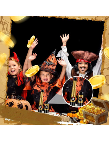 6 Telescopios Pirata de Plástico Ajustables Zubebe 18 cm