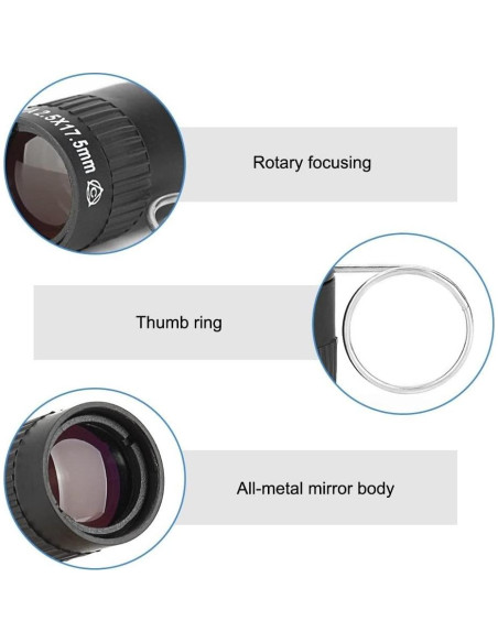 Mini Telescopio Monocular MiOYOOW 2.5X Portátil 20g