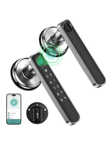 Cerradura Inteligente Sivmn L-B203 con Huella Dactilar Plata