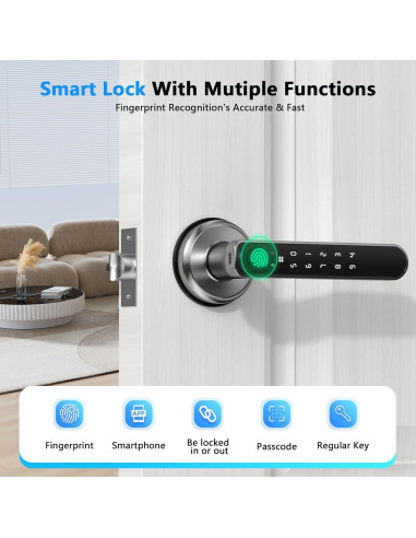 Cerradura Inteligente Sivmn L-B203 con Huella Dactilar Plata