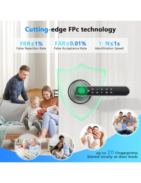 Cerradura Inteligente Sivmn L-B203 con Huella Dactilar Plata