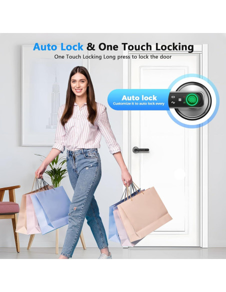 Cerradura Inteligente Sivmn L-B203 con Huella Dactilar Plata