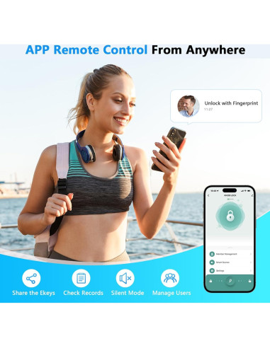 Cerradura Inteligente Sivmn L-B203 con Huella Dactilar Plata