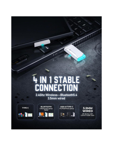 Auriculares Gaming Inalámbricos Valorise UG-08S 100H RGB