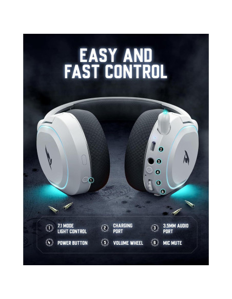 Auriculares Gaming Inalámbricos Valorise UG-08S 100H RGB