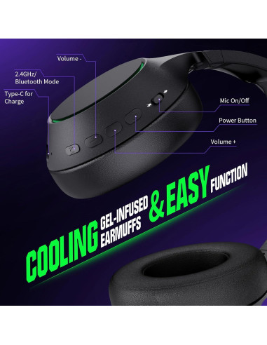 Auriculares Inalámbricos YPBDAN X4 para Juegos - 70H, Bluetooth 5.3