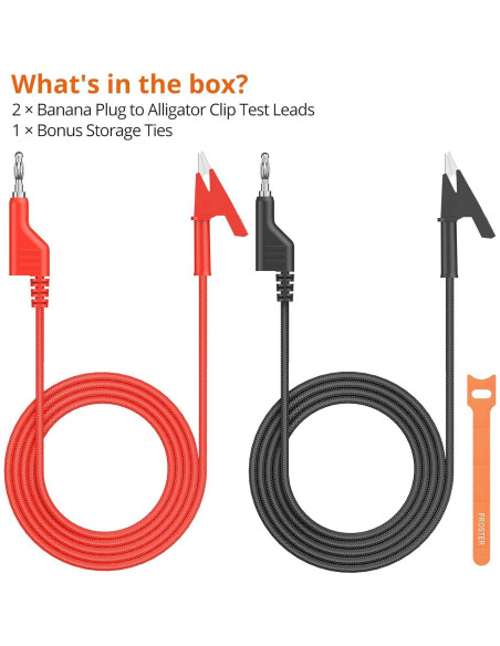 Cables de Prueba Proster 1.2m 20A 1000V Clip Cocodrilo