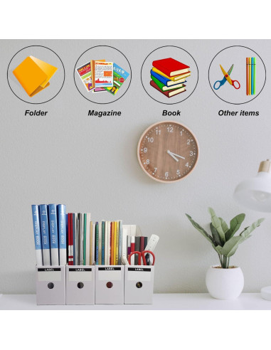 24 Soportes de Revistas Limitliho de Cartón Blanco 26,9 cm