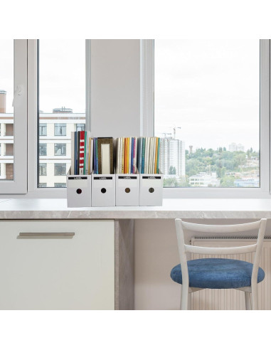 24 Soportes de Revistas Limitliho de Cartón Blanco 26,9 cm