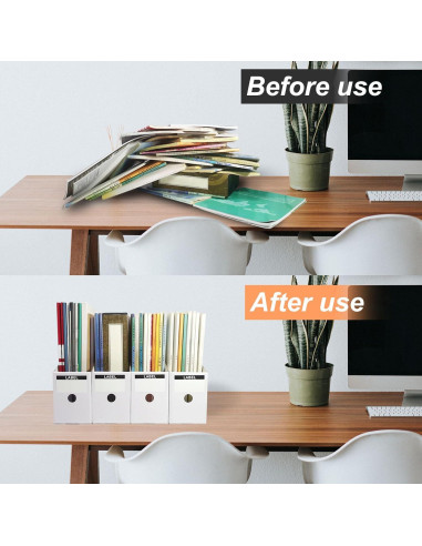 24 Soportes de Revistas Limitliho de Cartón Blanco 26,9 cm