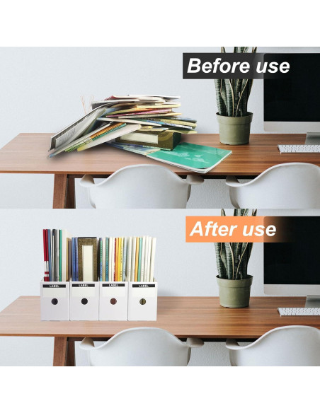 24 Soportes de Revistas Limitliho de Cartón Blanco 26,9 cm