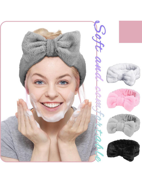 24 Bandas Faciales de Spa Elásticas Microfibra 4 Colores