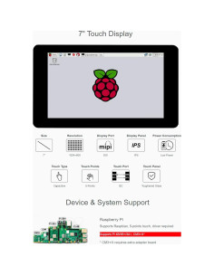 Pantalla Táctil LCD DSI 7" Waveshare 1024x600 para Raspberry Pi 2