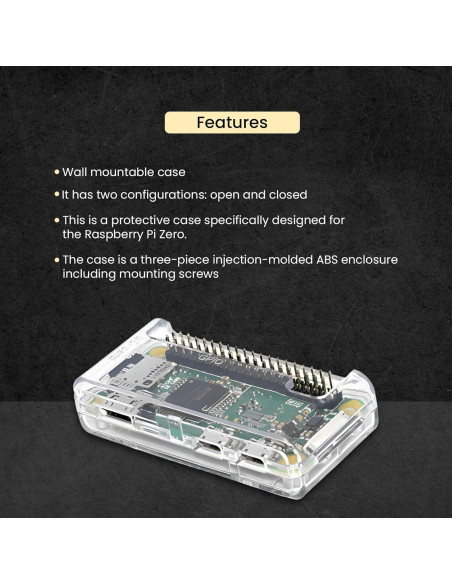 Funda Transparente Premium SB para Raspberry Pi Zero 2 en 1