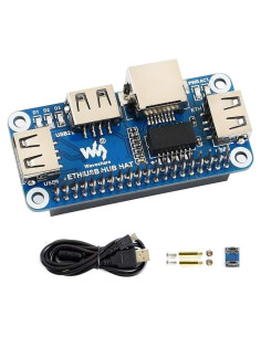 HAT Ethernet USB HUB Waveshare para Raspberry Pi 4/3/2/Zero