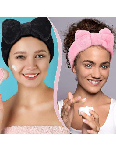 24 Bandas Faciales de Spa Elásticas Microfibra 4 Colores