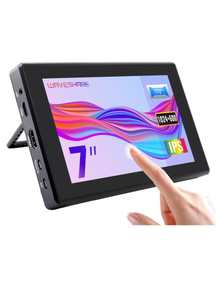 Monitor LCD Táctil 7" Waveshare para Raspberry Pi 0.49 kg